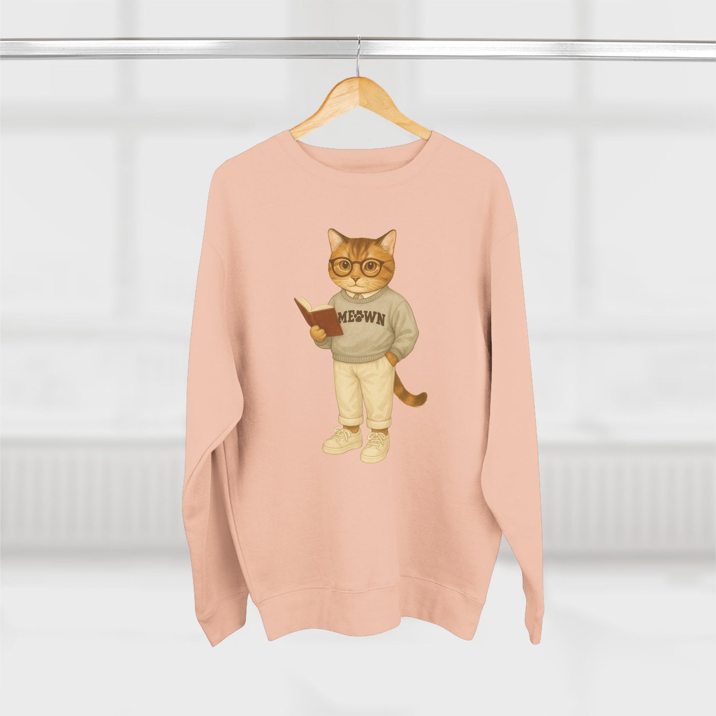 Ivy League Cats Brown Sweatshirt | Cozy Unisex Crewneck