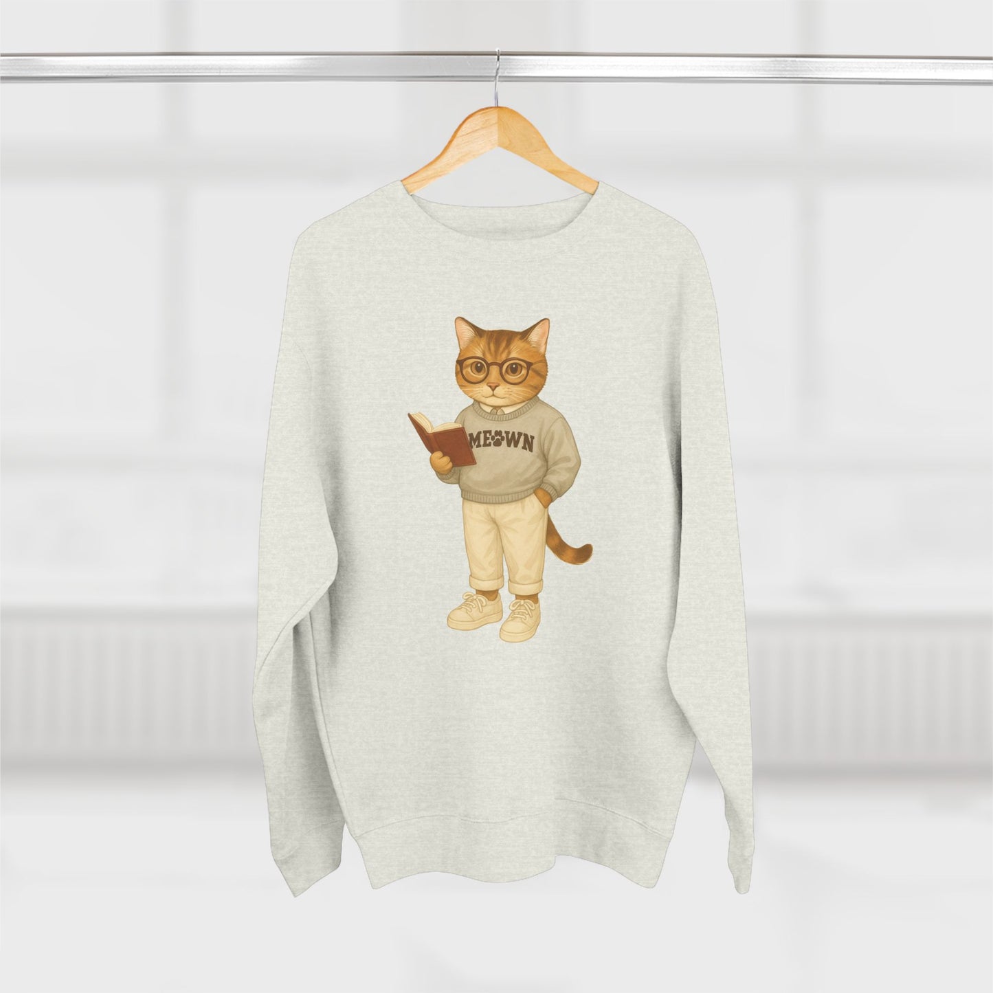 Ivy League Cats Brown Sweatshirt | Cozy Unisex Crewneck