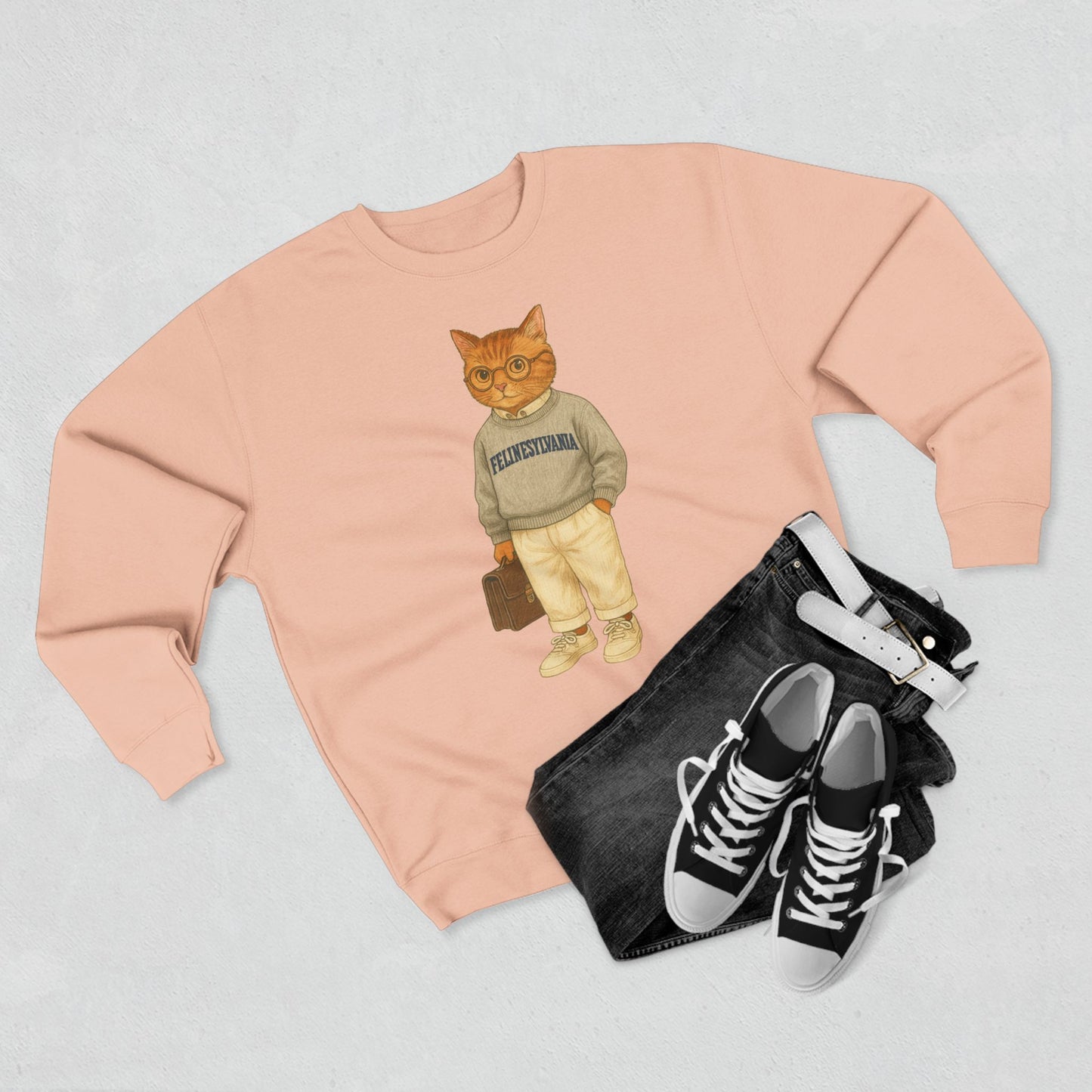 Ivy League Cats Penn Sweatshirt | Cozy Unisex Crewneck