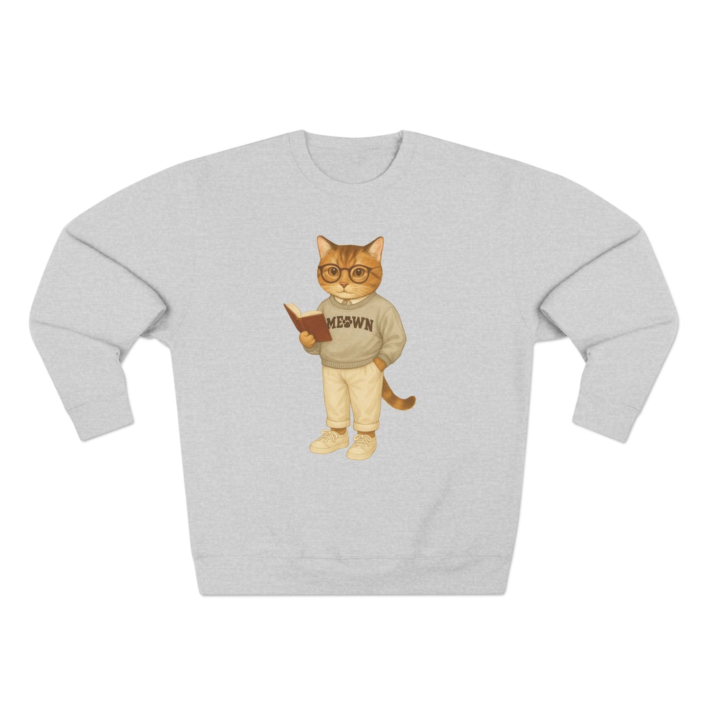 Ivy League Cats Brown Sweatshirt | Cozy Unisex Crewneck