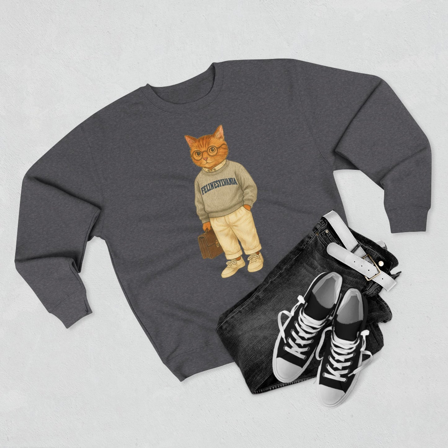 Ivy League Cats Penn Sweatshirt | Cozy Unisex Crewneck