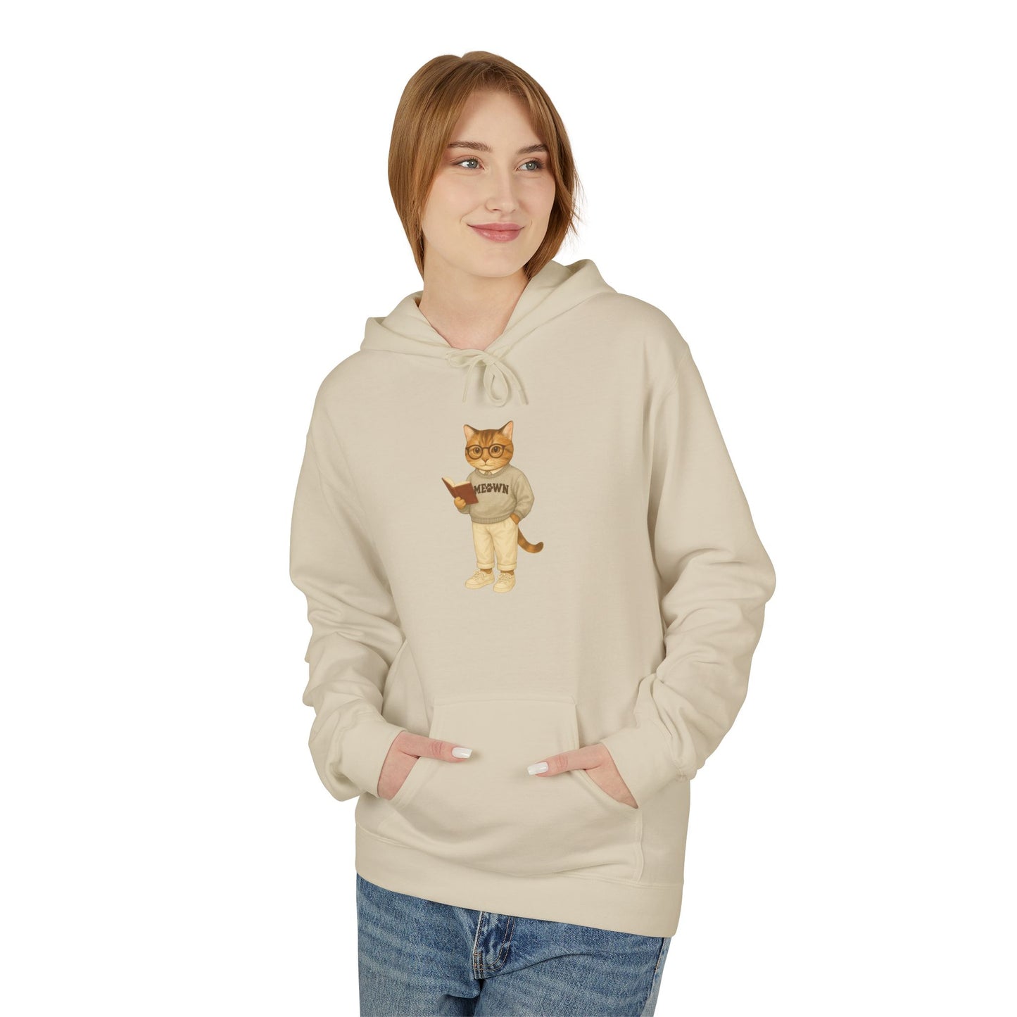 Ivy League Cats Brown Hoodie| Cozy Unisex Hoodie