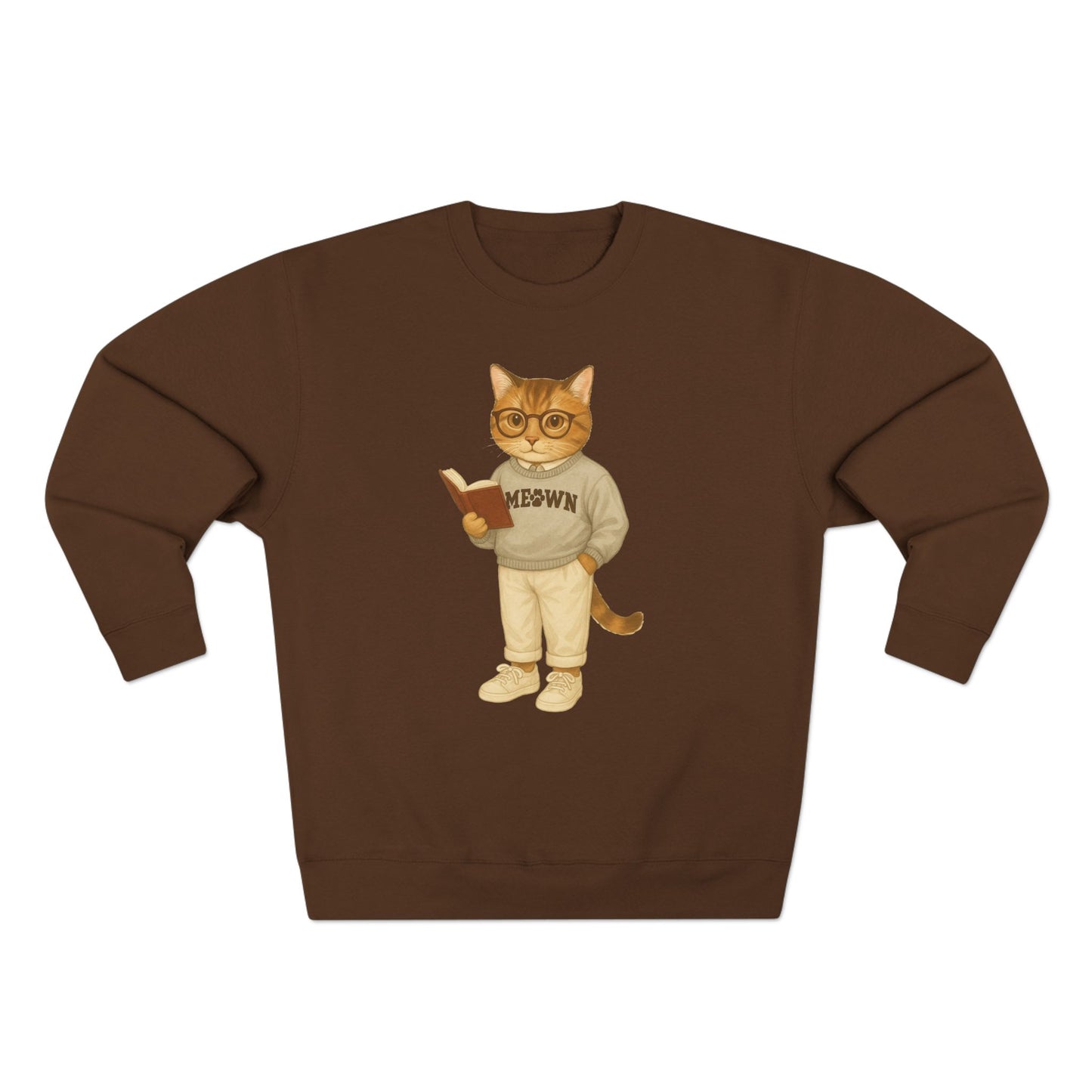 Ivy League Cats Brown Sweatshirt | Cozy Unisex Crewneck