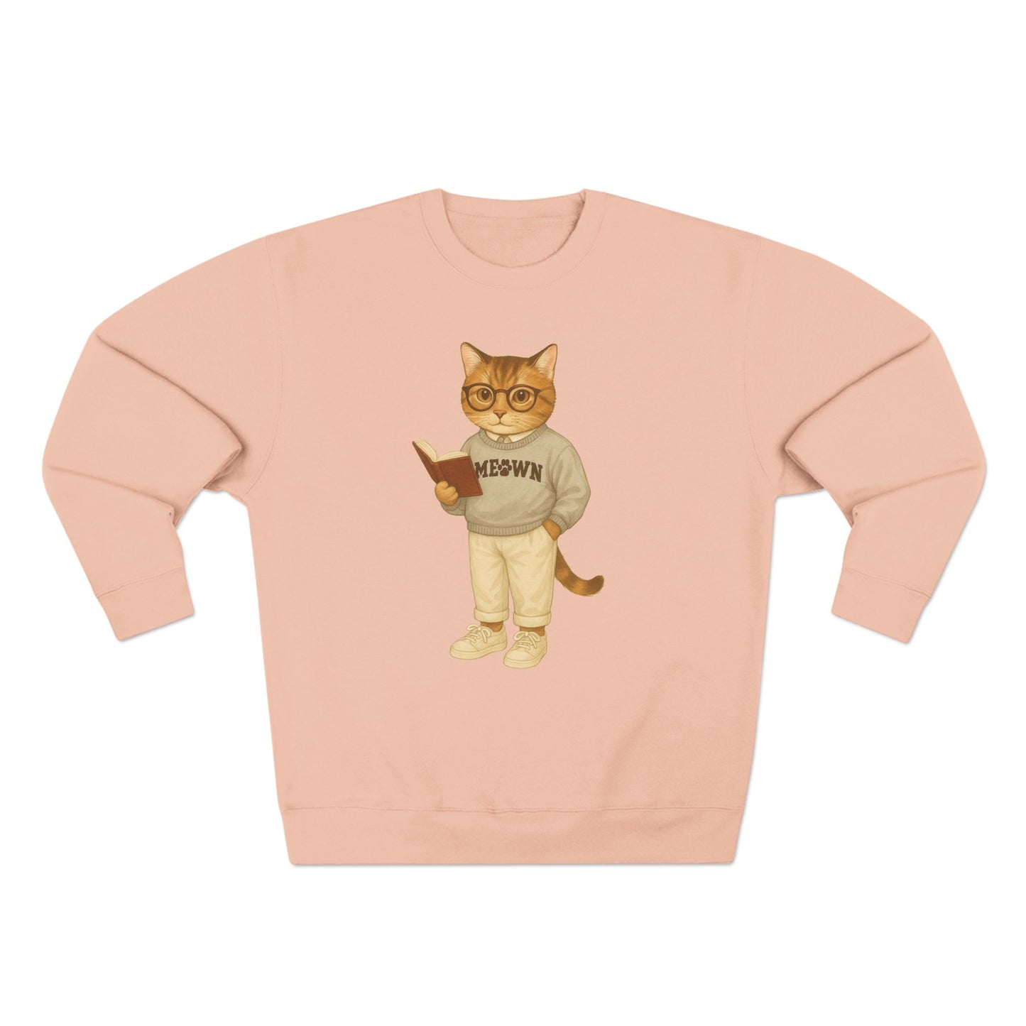 Ivy League Cats Brown Sweatshirt | Cozy Unisex Crewneck