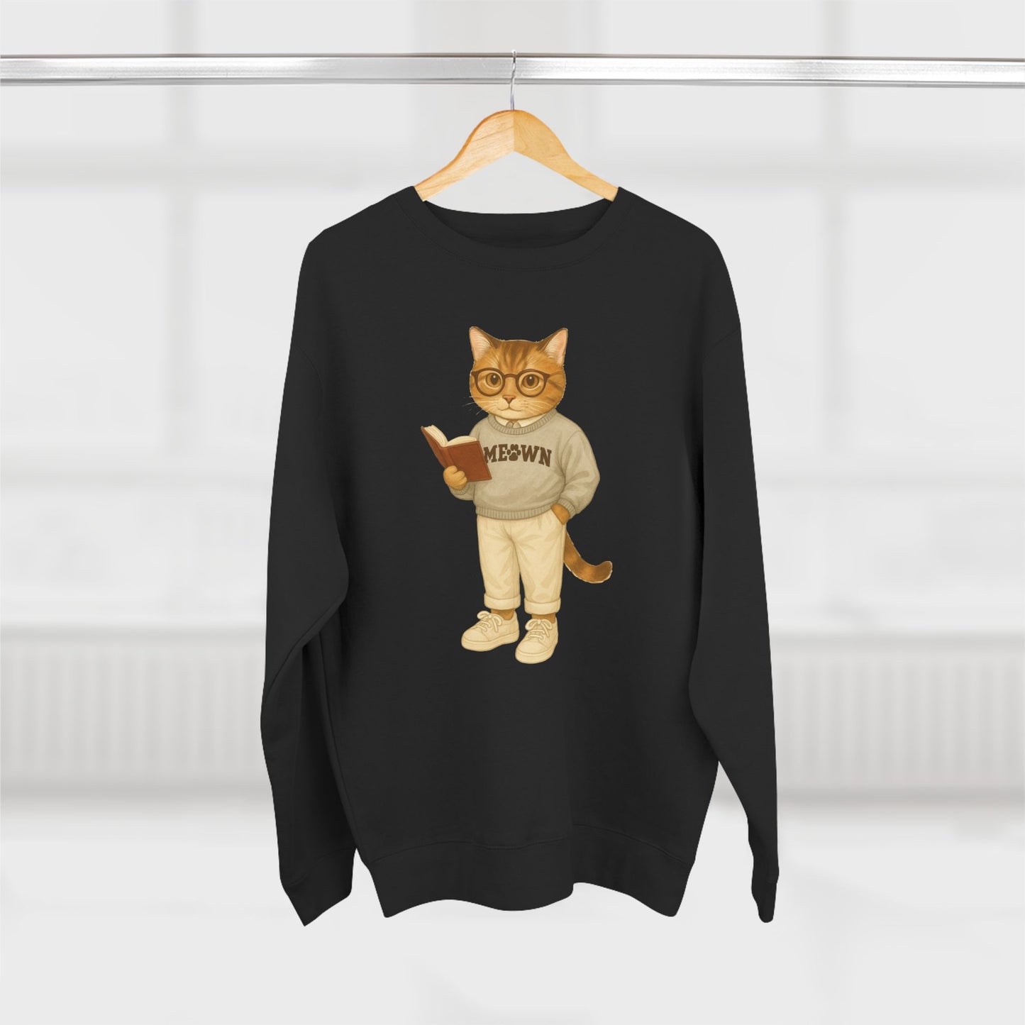 Ivy League Cats Brown Sweatshirt | Cozy Unisex Crewneck