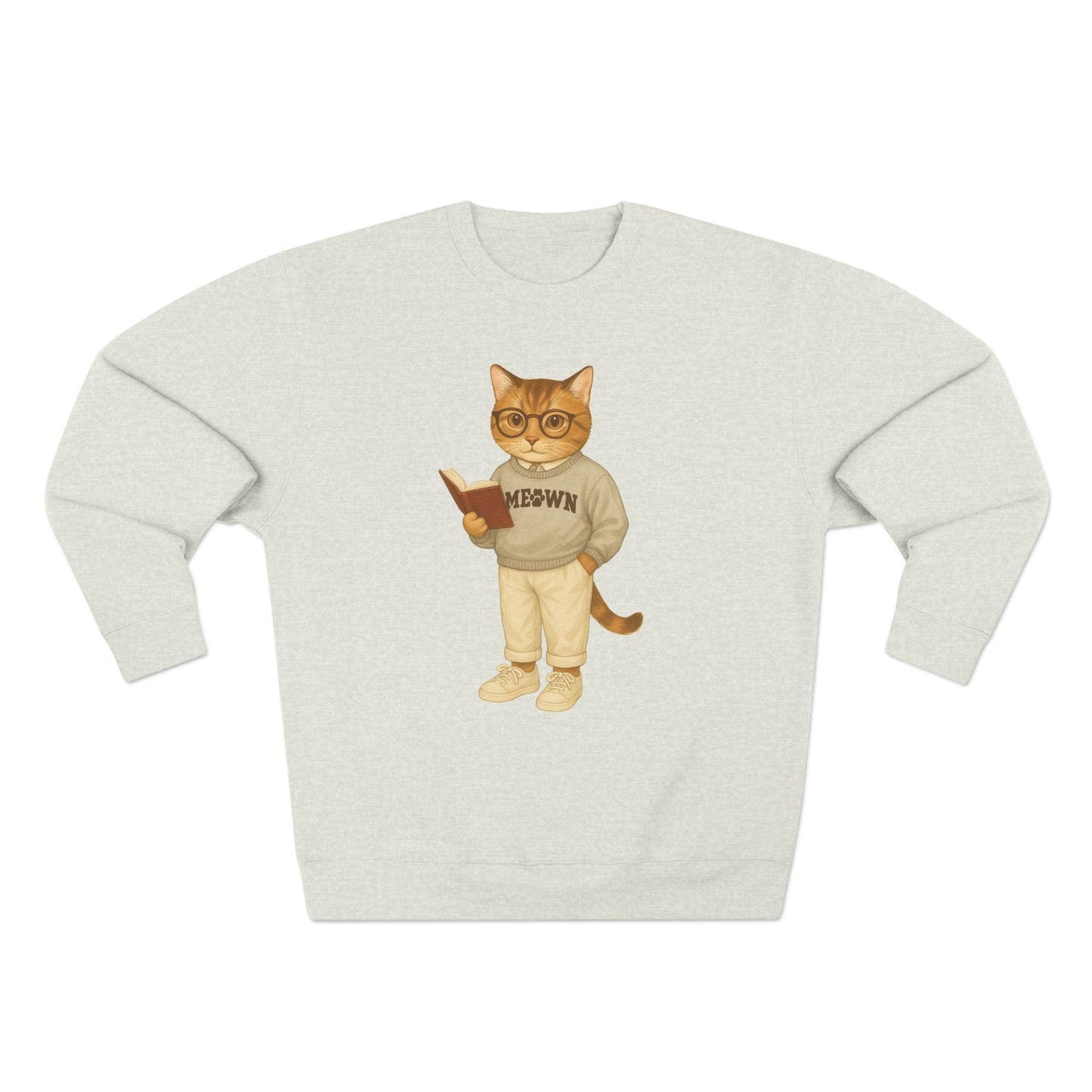Ivy League Cats Brown Sweatshirt | Cozy Unisex Crewneck