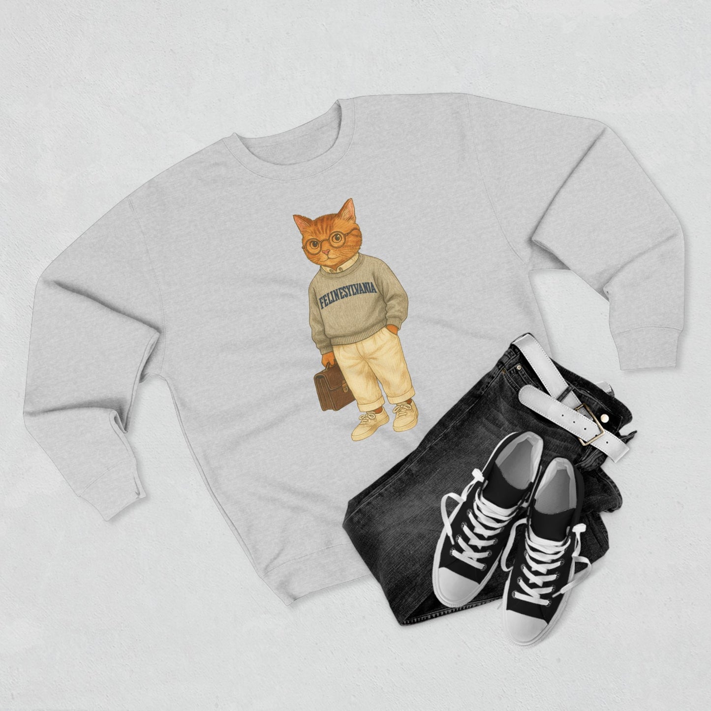 Ivy League Cats Penn Sweatshirt | Cozy Unisex Crewneck