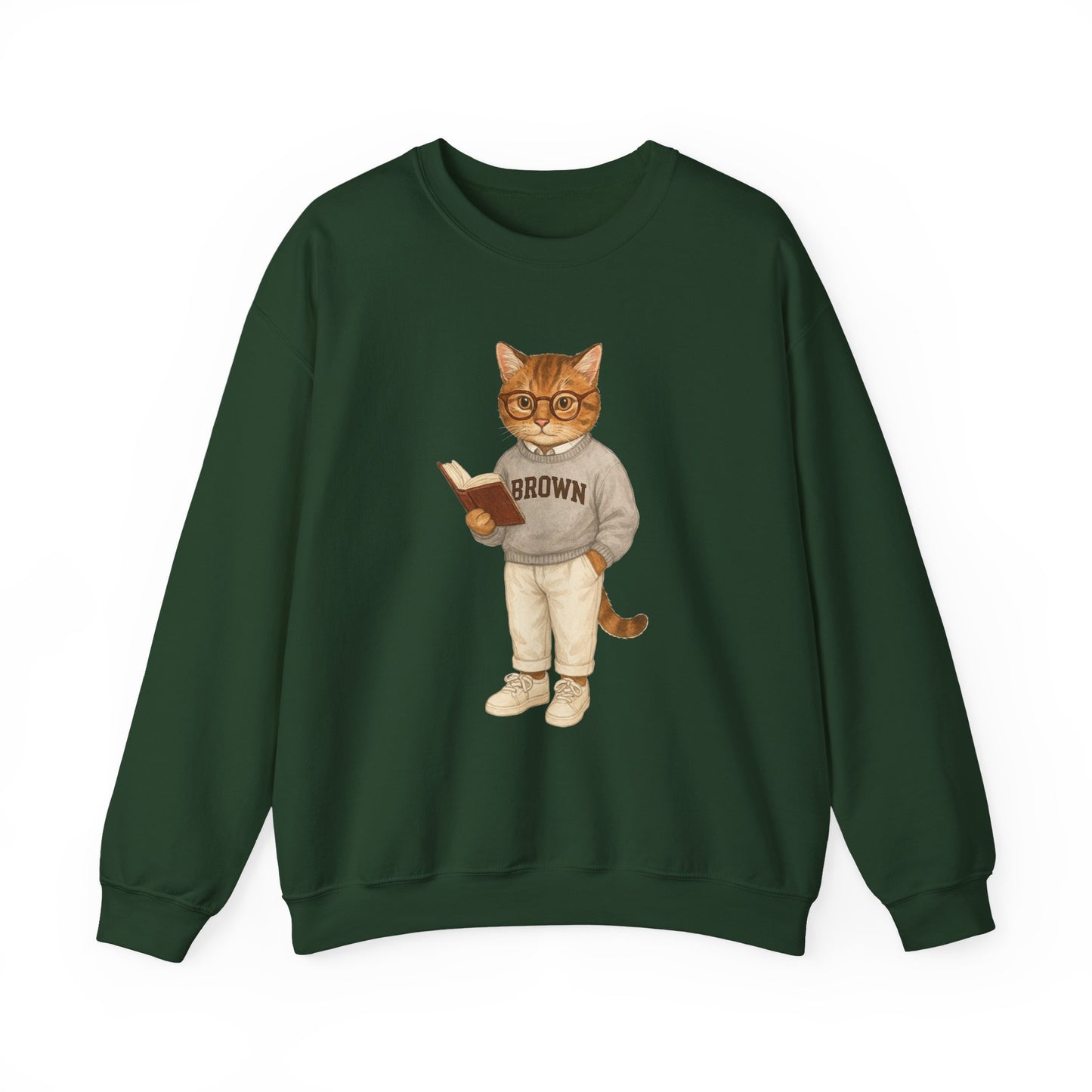 Ivy League Cat - Brown Sweatshirt