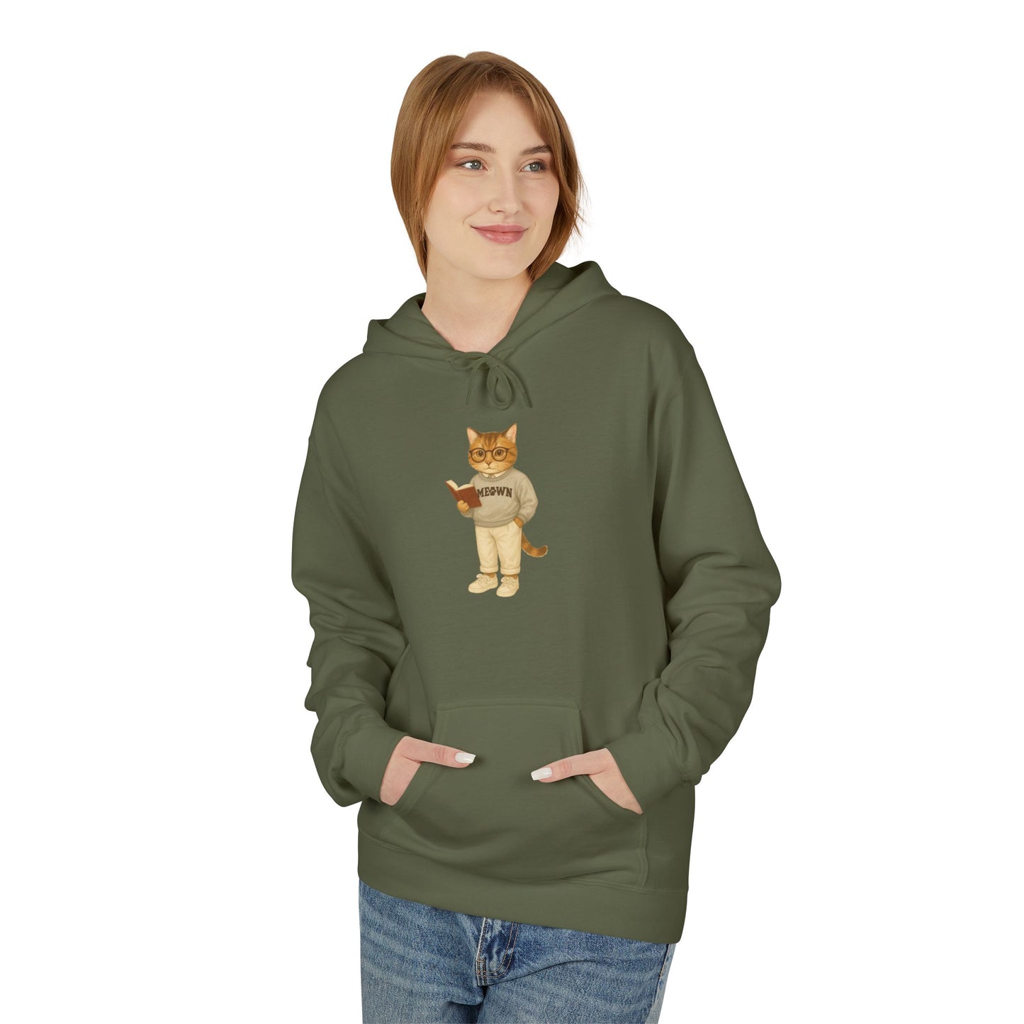 Ivy League Cats Brown Hoodie| Cozy Unisex Hoodie
