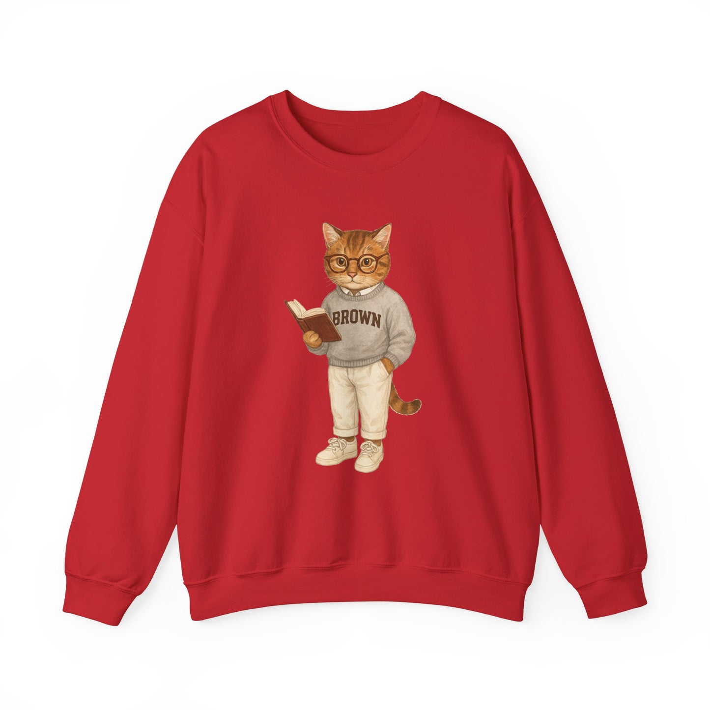 Ivy League Cat - Brown Sweatshirt