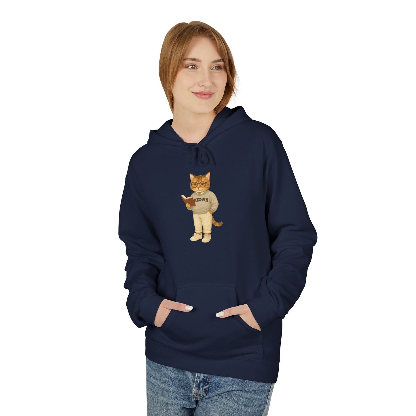 Ivy League Cats Brown Hoodie| Cozy Unisex Hoodie
