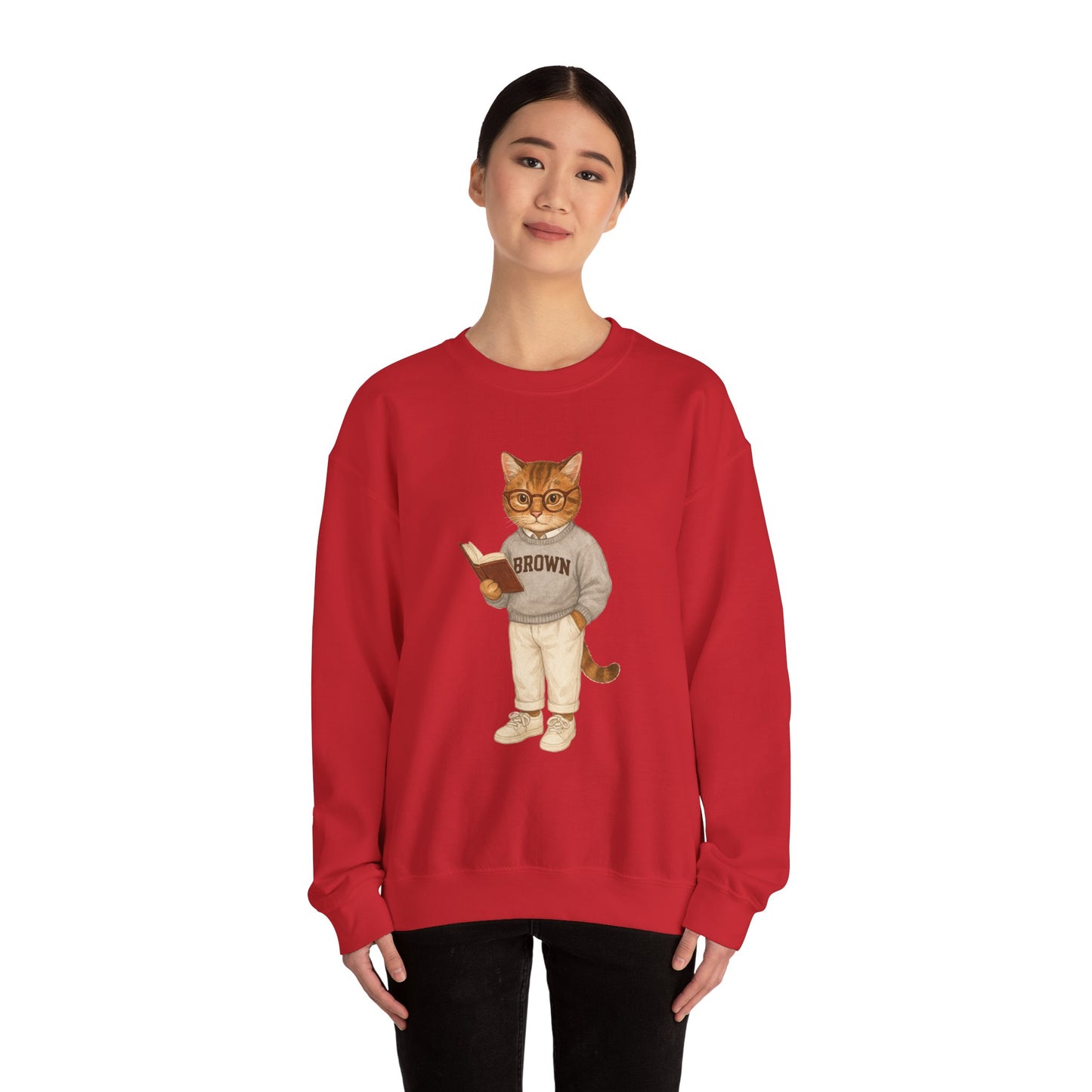 Ivy League Cat - Brown Sweatshirt