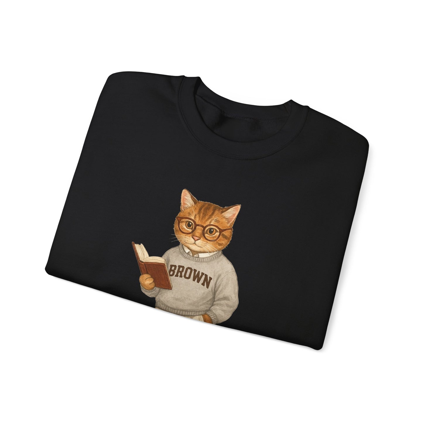 Ivy League Cat - Brown Sweatshirt