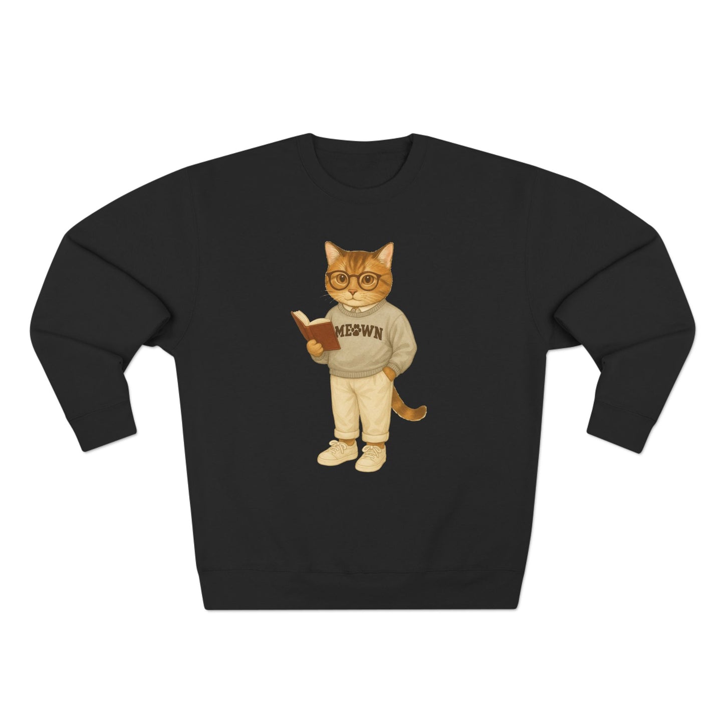 Ivy League Cats Brown Sweatshirt | Cozy Unisex Crewneck