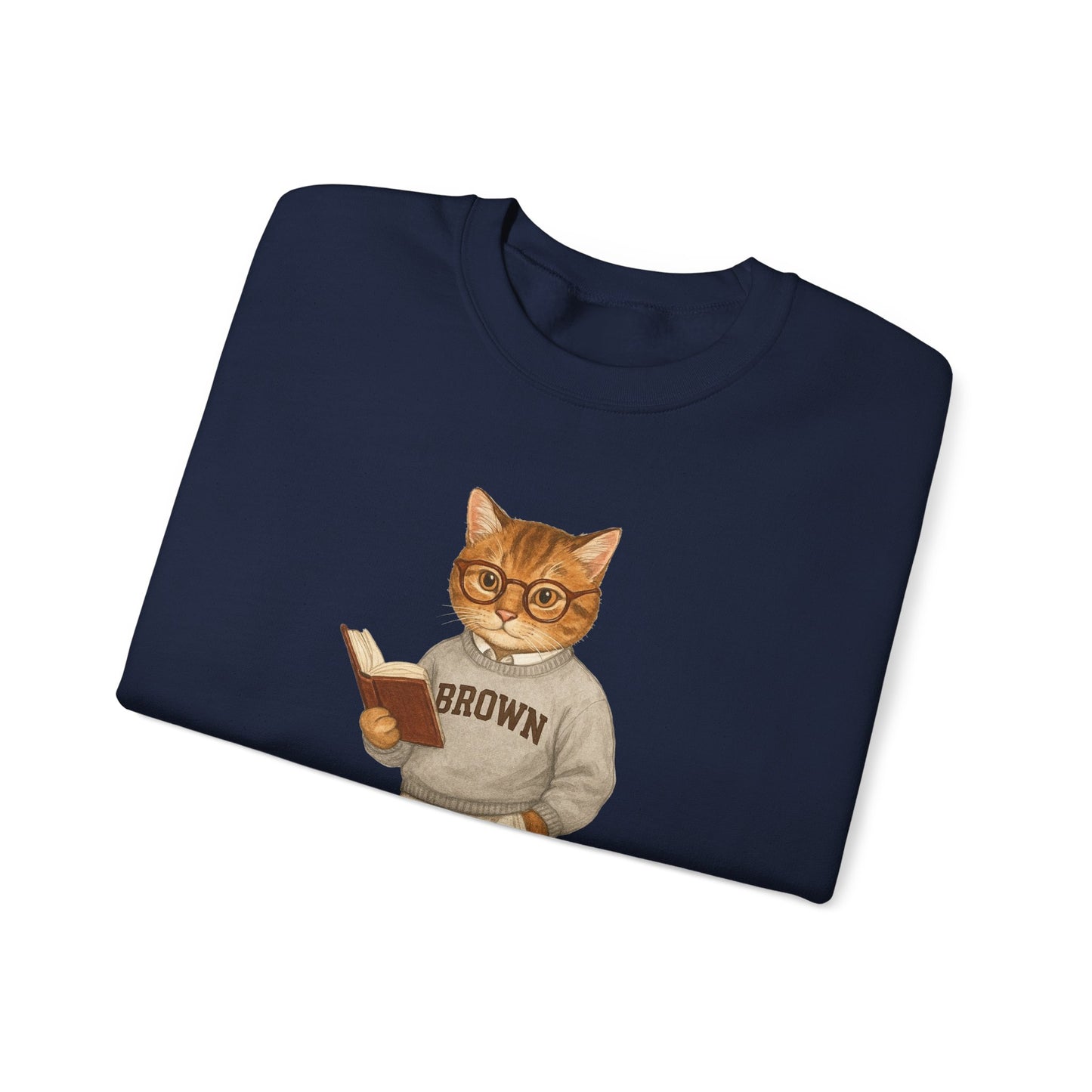 Ivy League Cat - Brown Sweatshirt