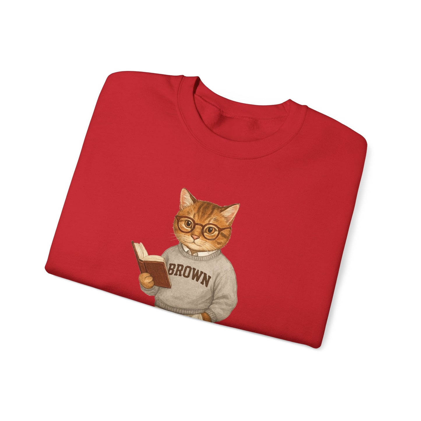 Ivy League Cat - Brown Sweatshirt