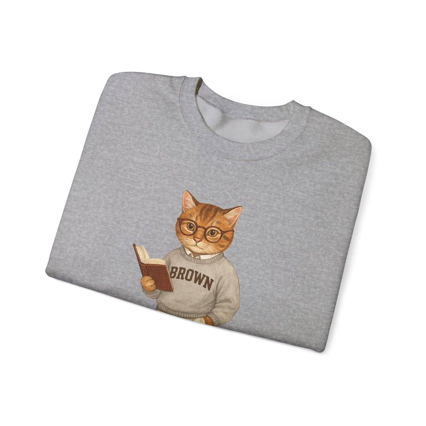 Ivy League Cat - Brown Sweatshirt