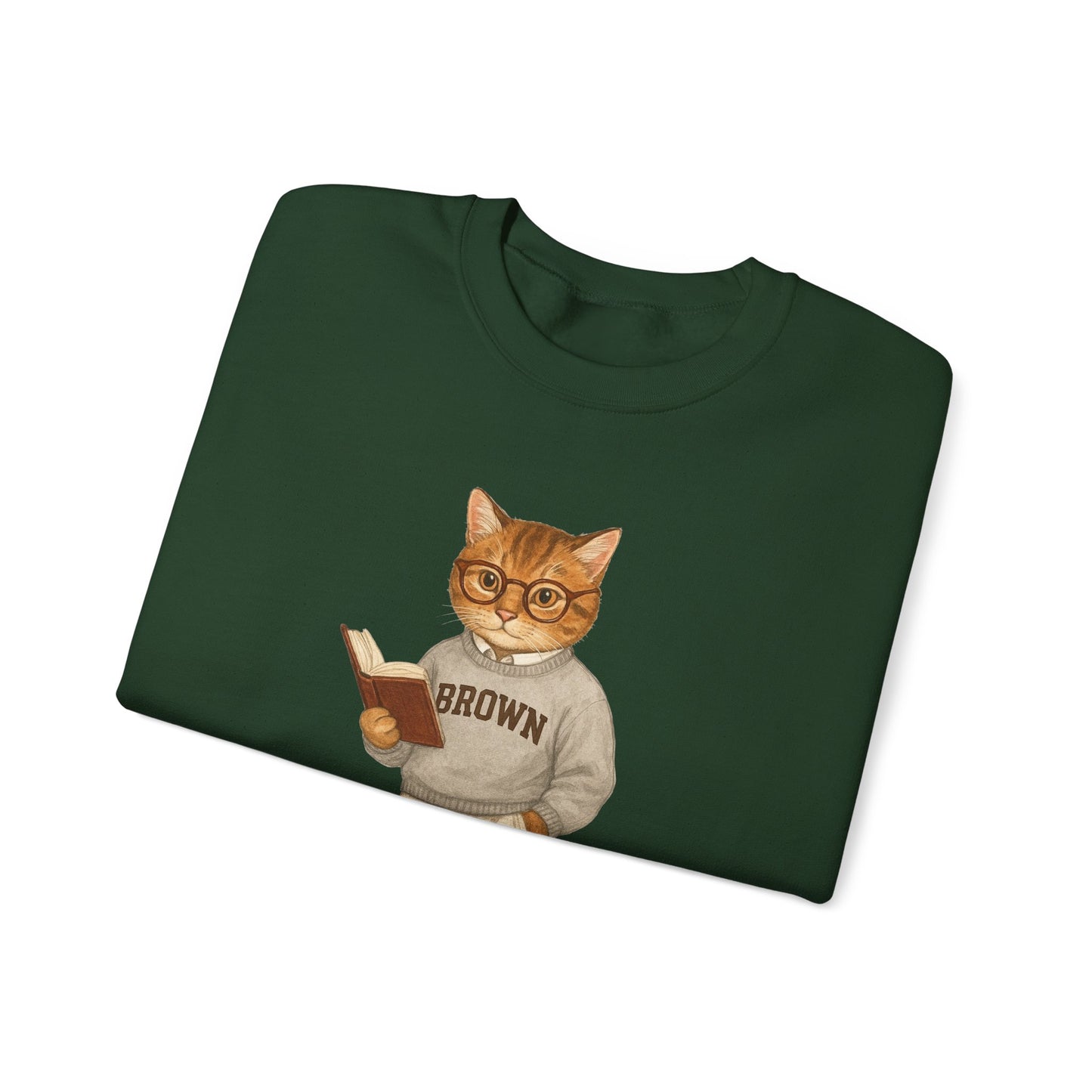 Ivy League Cat - Brown Sweatshirt